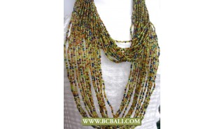 Mix Beads 2 Layer Necklaces Multi Strand